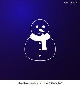 Snowman icon, flat design