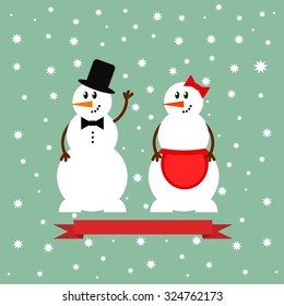 Snowman icon. Flat design style modern vector illustration. Isolated on stylish color background.