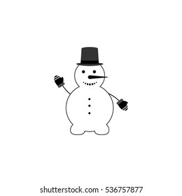 Snowman icon, flat design template, vector