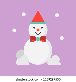 snowman icon flat design for use as material in christmas theme