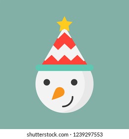 snowman icon flat design for use as material in christmas theme