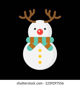 snowman icon flat design for use as material in christmas theme