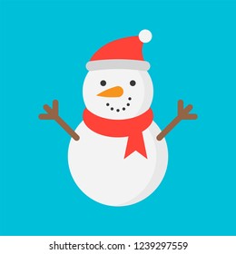 snowman icon flat design for use as material in christmas theme