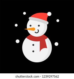 snowman icon flat design for use as material in christmas theme