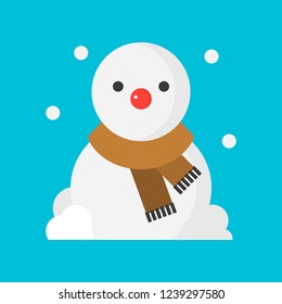 snowman icon flat design for use as material in christmas theme