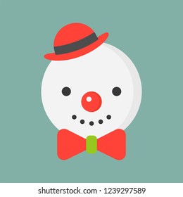 snowman icon flat design for use as material in christmas theme