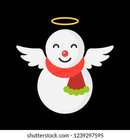 snowman icon flat design for use as material in christmas theme