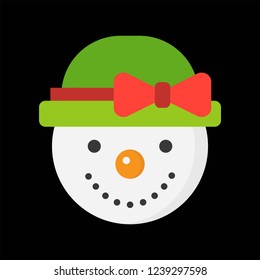 snowman icon flat design for use as material in christmas theme