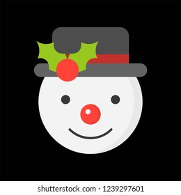 snowman icon flat design for use as material in christmas theme