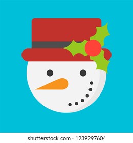 snowman icon flat design for use as material in christmas theme