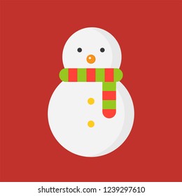 snowman icon flat design for use as material in christmas theme