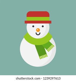 snowman icon flat design for use as material in christmas theme