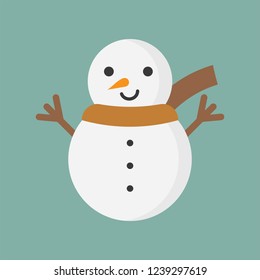 snowman icon flat design for use as material in christmas theme