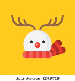 snowman icon flat design for use as material in christmas theme