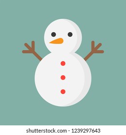 snowman icon flat design for use as material in christmas theme