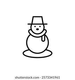 Snowman icon Flat fill set collection