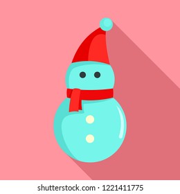 Snowman icon. Flat illustration of snowman vector icon for web design