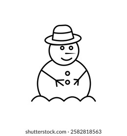 Snowman icon Flat isolated outline sign