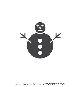 Snowman icon Flat simple outline set
