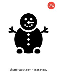 Snowman Icon Flat Style Isolated Vector Illustration