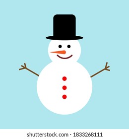 Snowman icon flat style simple design
