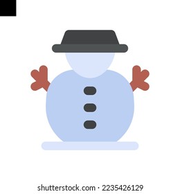 snowman icon flat style vector