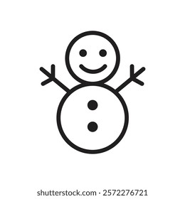 Snowman icon Flat vector set outline