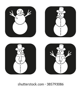 Snowman icon in four variations