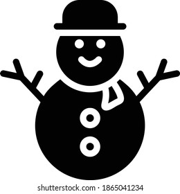 Snowman Icon in Glyph Style