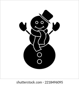 snowman icon. Happy winter snowman line art icon. Vector concept illustration for design.