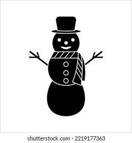 snowman icon. Happy winter snowman line art icon. Vector concept illustration for design.