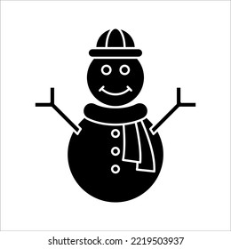 snowman icon. Happy winter snowman line art icon. Vector concept illustration for design.