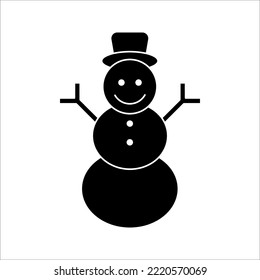 snowman icon. Happy winter snowman line art icon. Vector concept illustration for design.