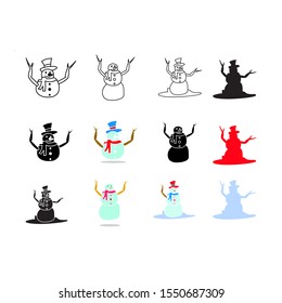 Snowman icon illustration vector template