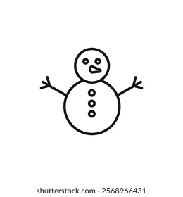 Snowman icon Isolated flat vector in outline