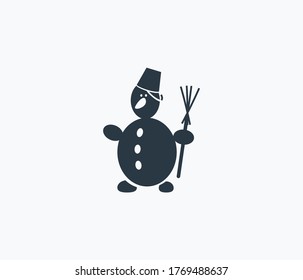 Snowman icon isolated on clean background. Snowman icon concept drawing icon in modern style. Vector illustration for your web mobile logo app UI design.