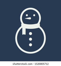 Snowman icon isolated on dark background. Vector illustration