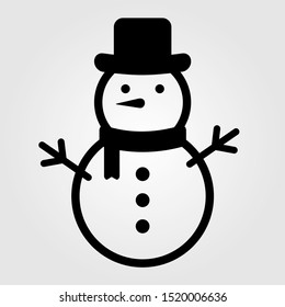 Snowman icon isolated on white background. Vector illustration