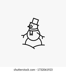 Snowman icon. Isolated on white. Vector