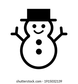 Snowman Icon Isolated On White Background