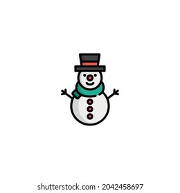 Snowman Icon Isolated On White Background