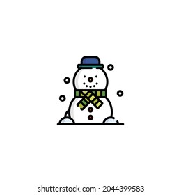 Snowman Icon Isolated On White Background