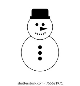 Snowman icon isolated on white background, Vector illustration