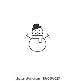 snowman icon, line sign, vector illustration.