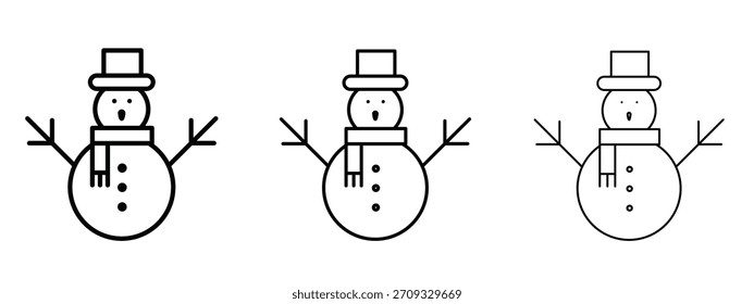 Snowman icon linear style sign for mobile concept and web design.