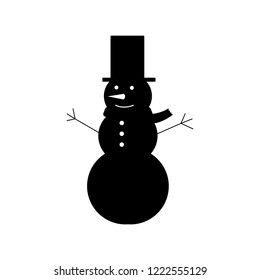 Snowman icon, logo on white background