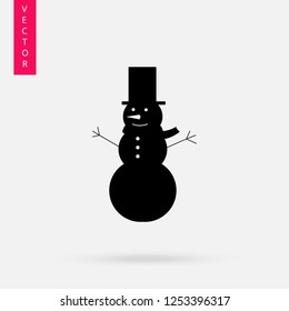 Snowman icon, logo on white background