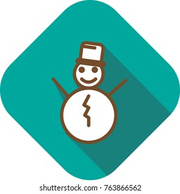 snowman icon with long shadow