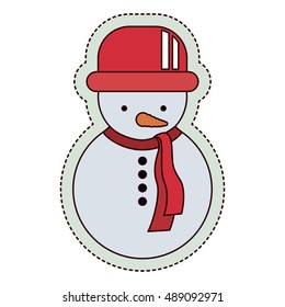 Snowman icon. Merry Christmas season and decoration theme. Isolated design. Vector illustration