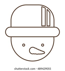 Snowman icon. Merry Christmas season and decoration theme. Isolated design. Vector illustration